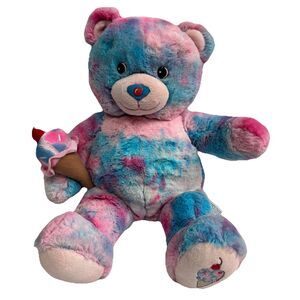 Build A Bear Baskin Robbins Ice Cream Bear Plush Stuffed Animal Cherry Nose 16”